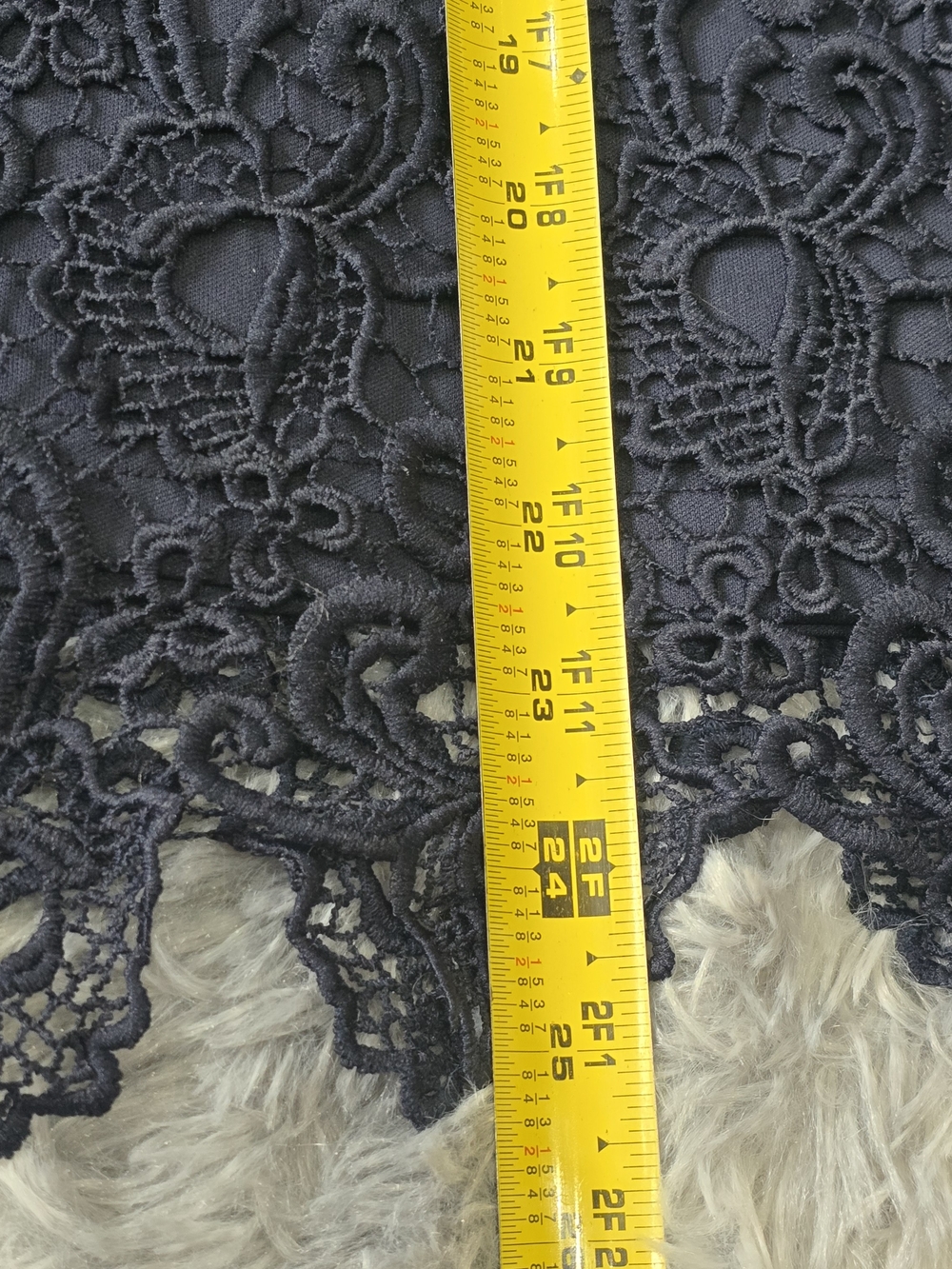Navy Crochet Lace Midi Skirt With Elastic Waistband From ONLY - Picture 7 of 8